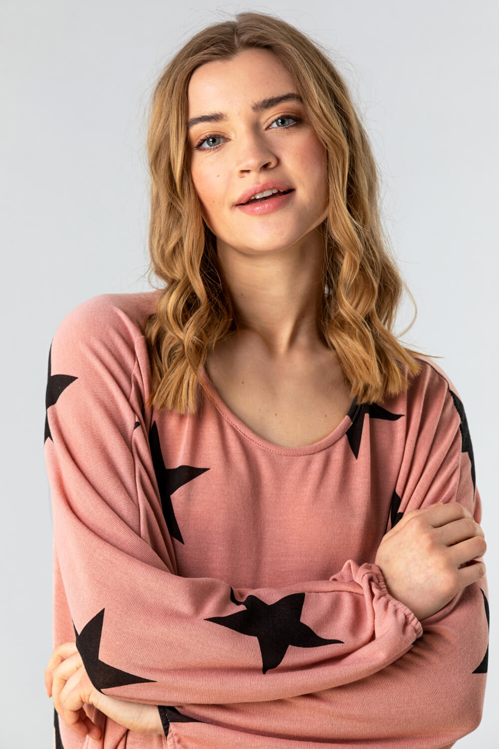 PINK One Size All Over Star Print Lounge Top, Image 4 of 4