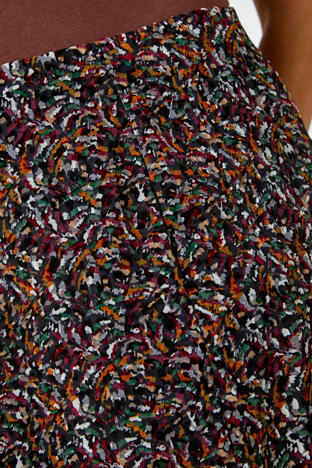Multi  Textured Abstract Print Stretch Skirt, Image 5 of 5