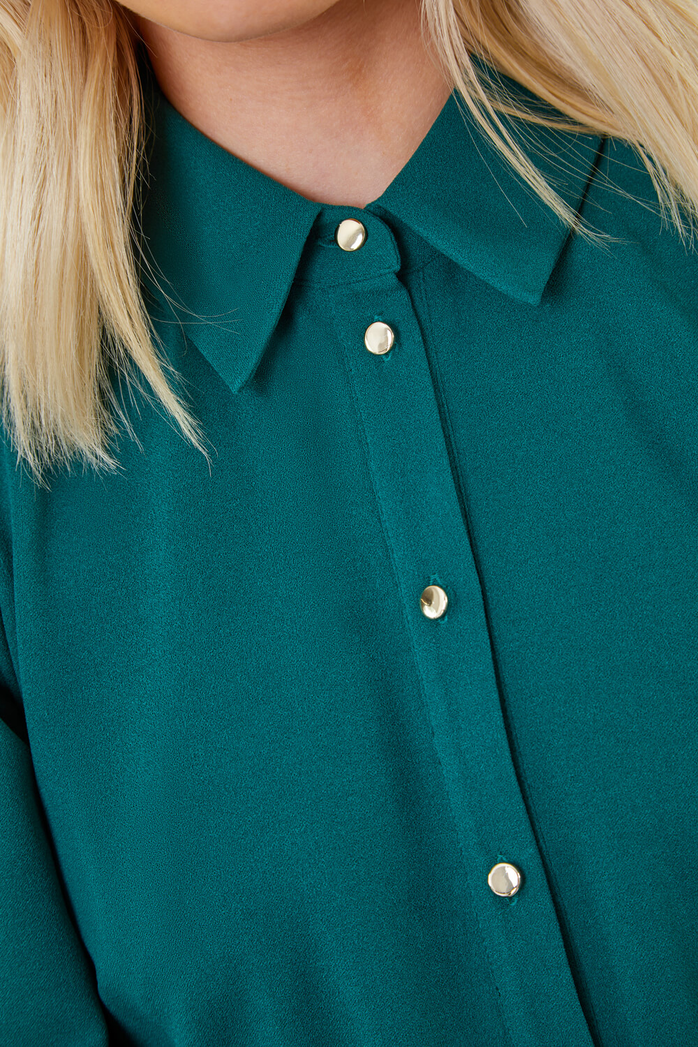 Green Button Through Belted Shirt Dress, Image 5 of 5