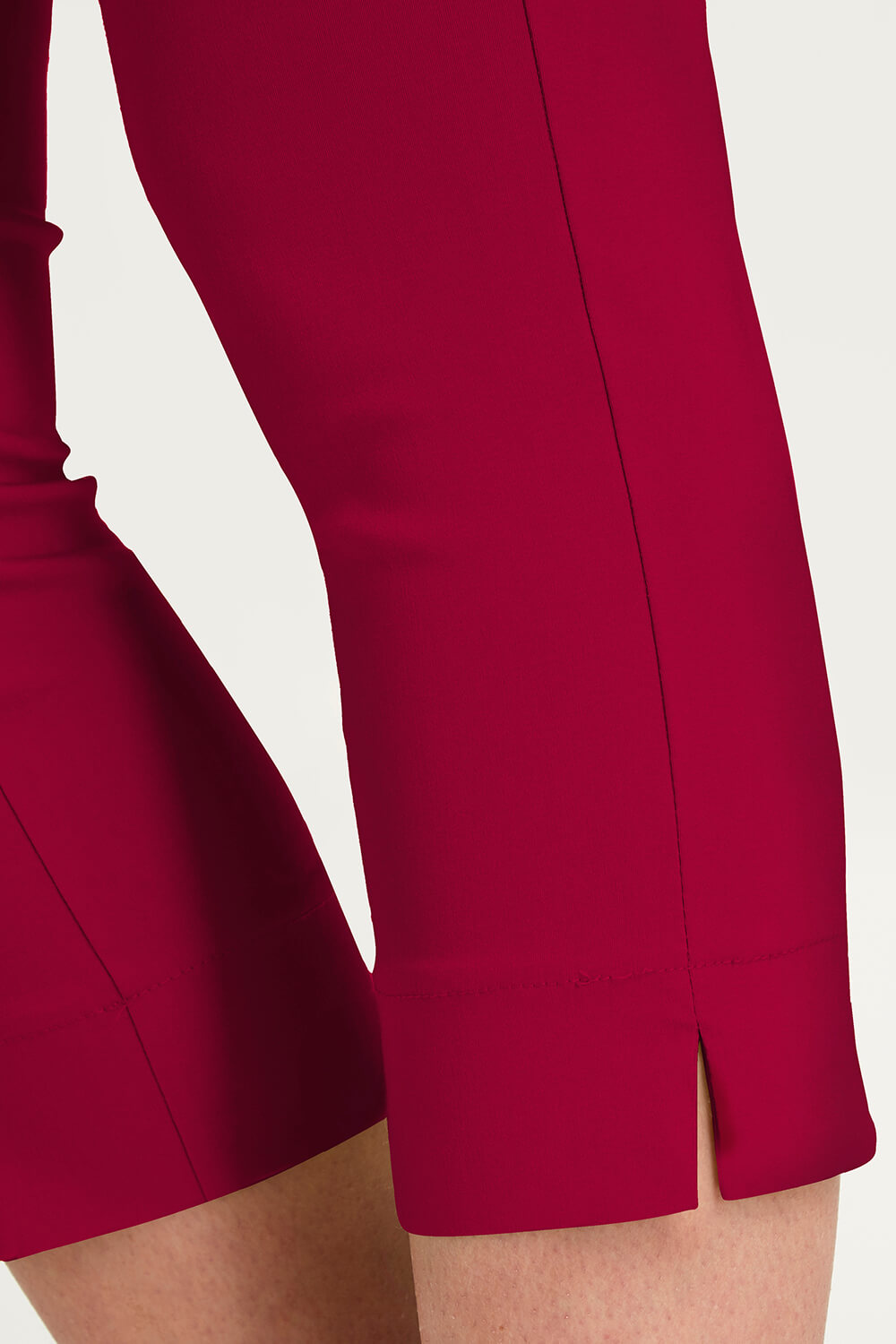 Wine Cropped Stretch Trouser, Image 3 of 6