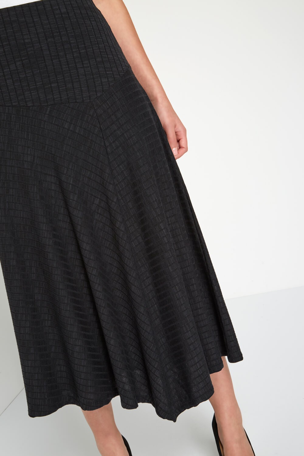 Asymmetric Midi Skirt in Charcoal - Roman Originals UK