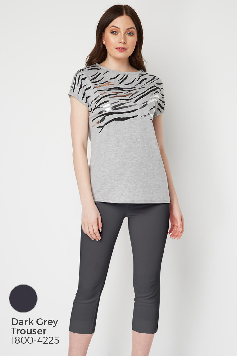 Grey Foil Zebra Print T-Shirt, Image 7 of 7