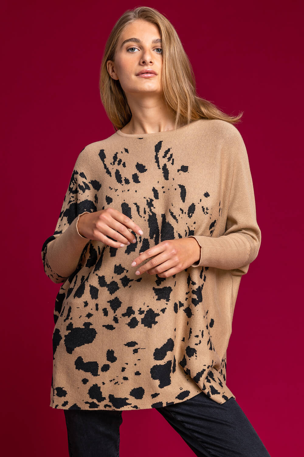 Relaxed Abstract Print Jumper