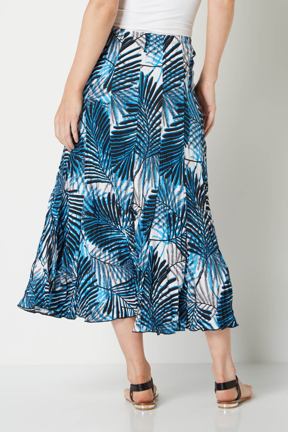 Tropical Print Maxi Skirt in Turquoise - Roman Originals UK