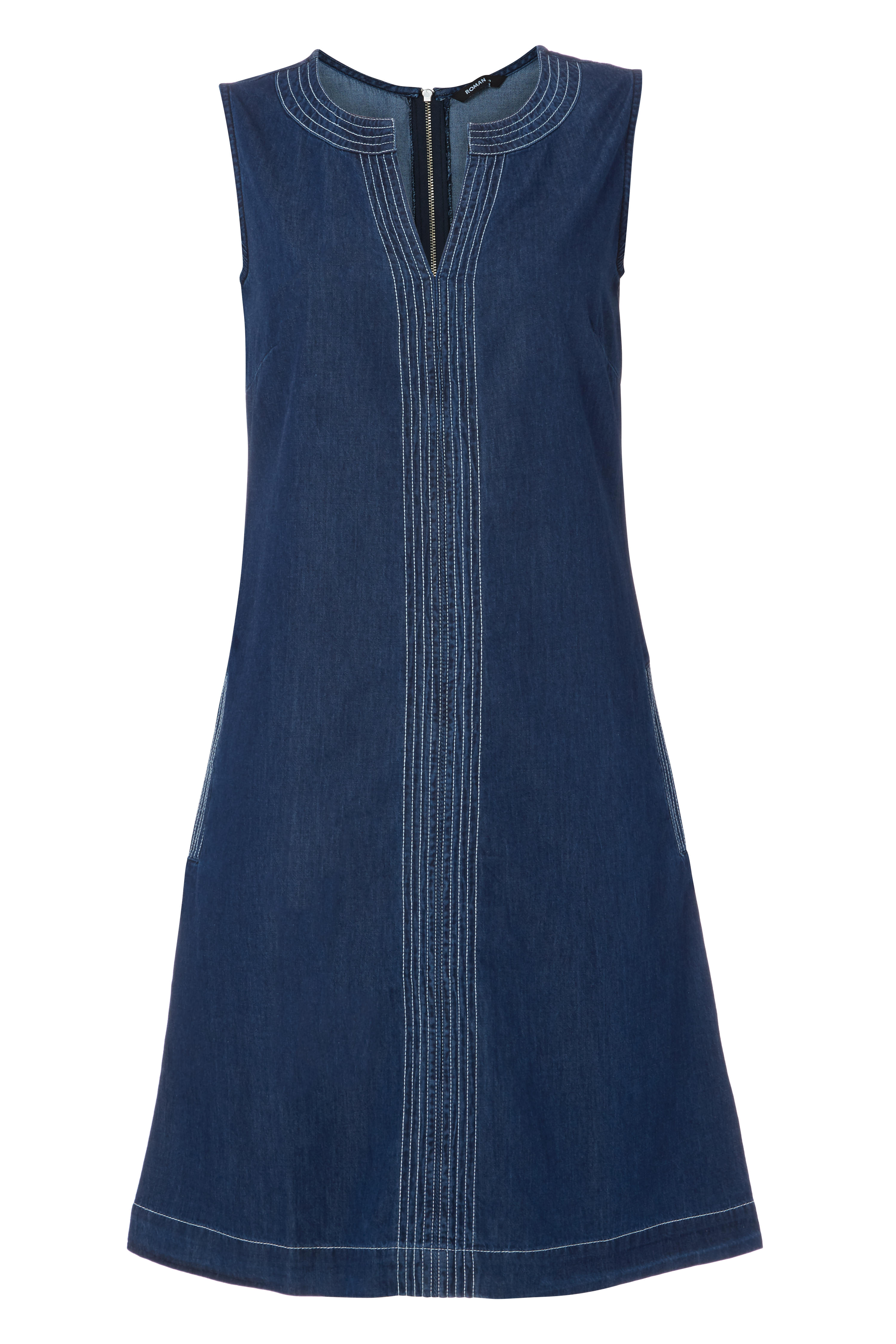 Denim Shift Dress in Blue - Roman Originals UK