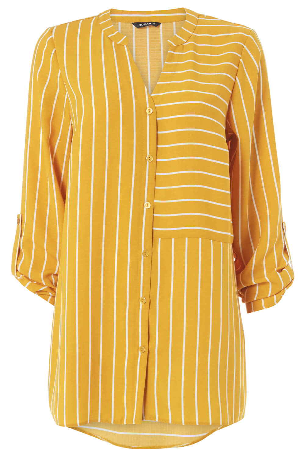 Amber Contrast Stripe Button Through Shirt, Image 5 of 5