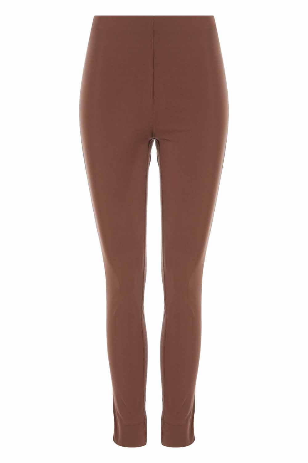 Brown Full Length Stretch Trousers, Image 5 of 5