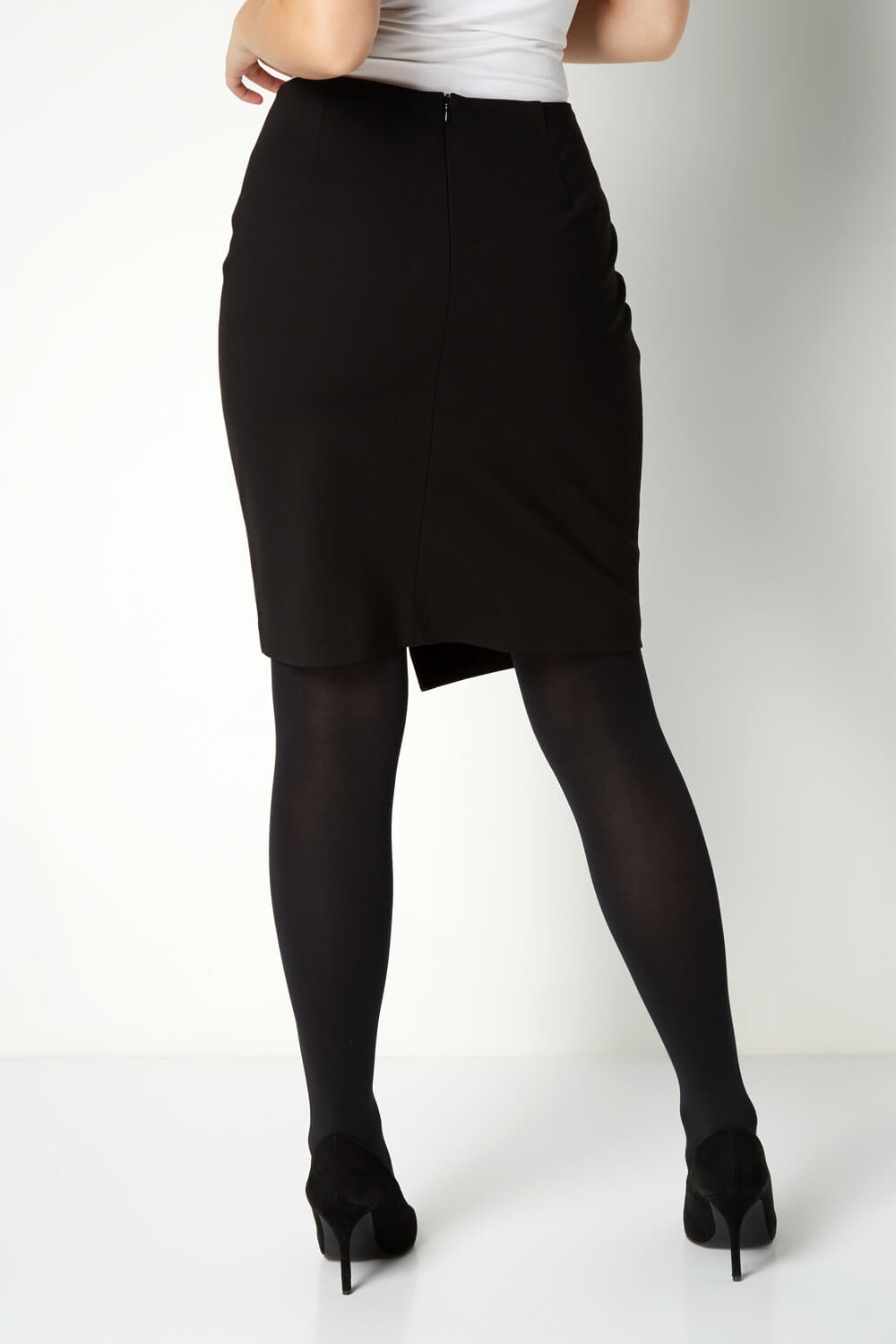 Black Zip Detail Skirt, Image 2 of 4