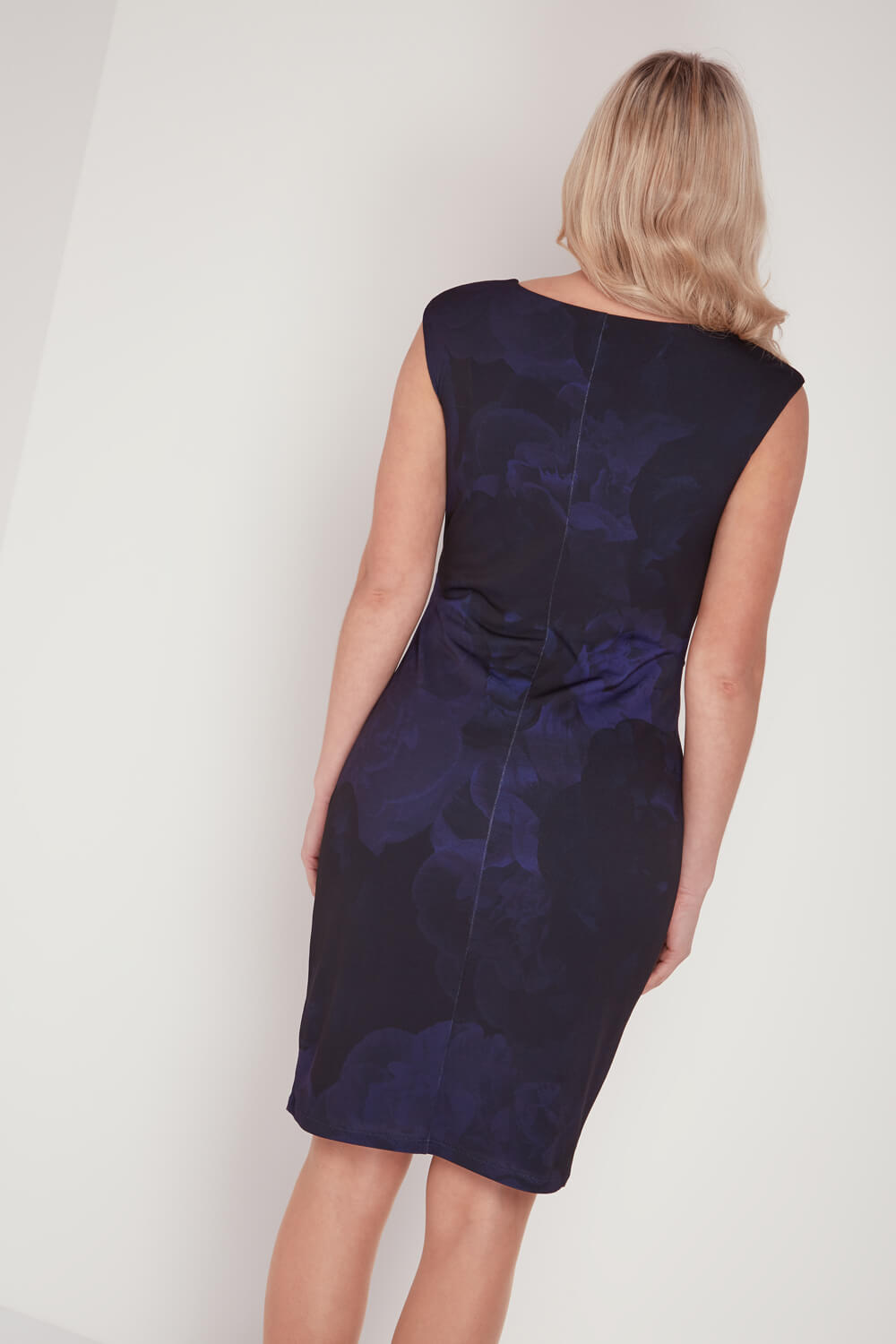 Purple Floral Print Jersey Dress, Image 3 of 6