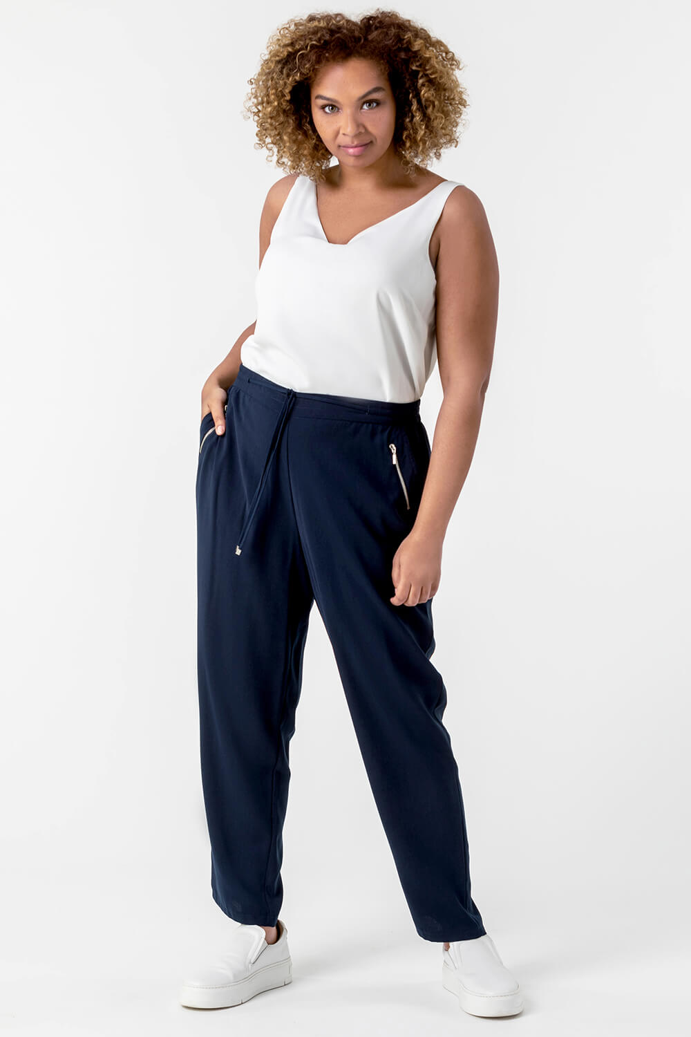  Curve 29" Tie Front Joggers, Image 2 of 5