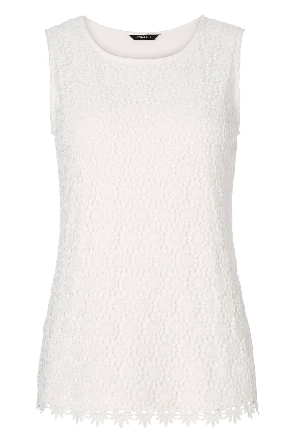 Ivory  Lace Jersey Top, Image 4 of 8