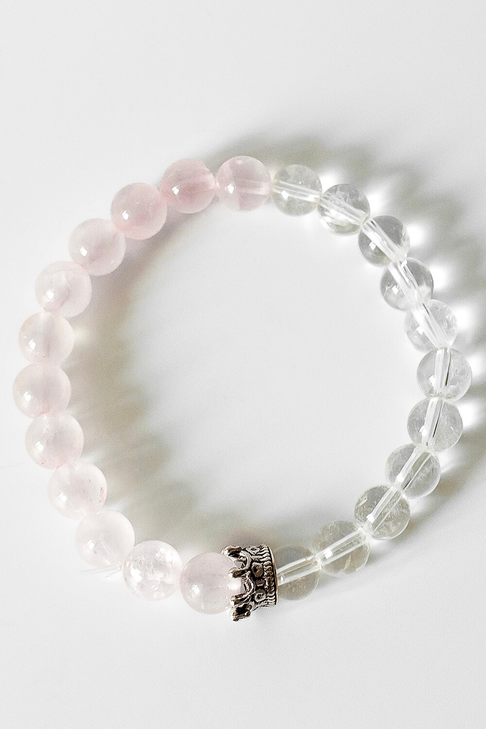 PINK Rose and Crystal Quartz Bracelet, Image 2 of 2