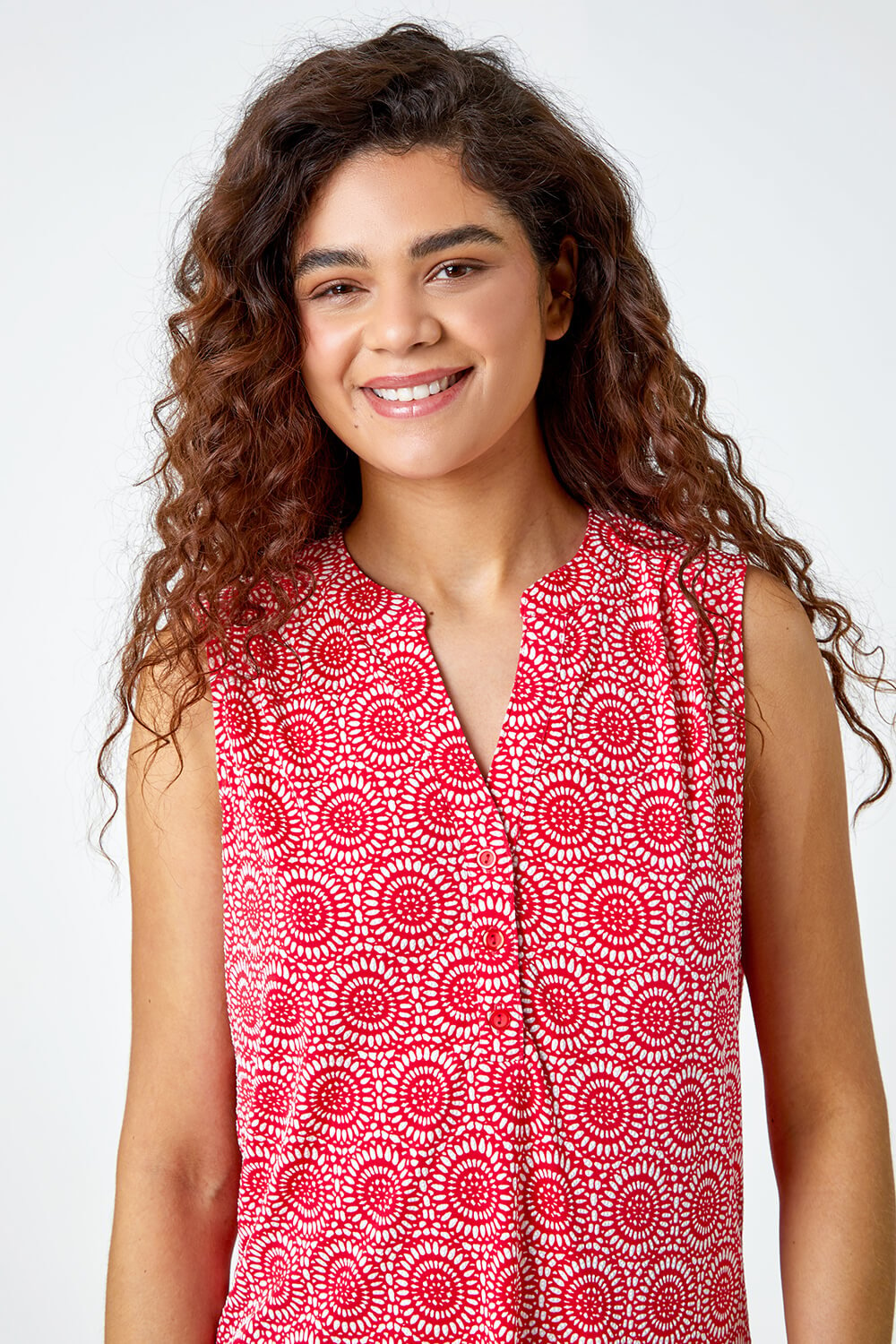 CORAL Mosaic Print Stretch Jersey Top, Image 4 of 5