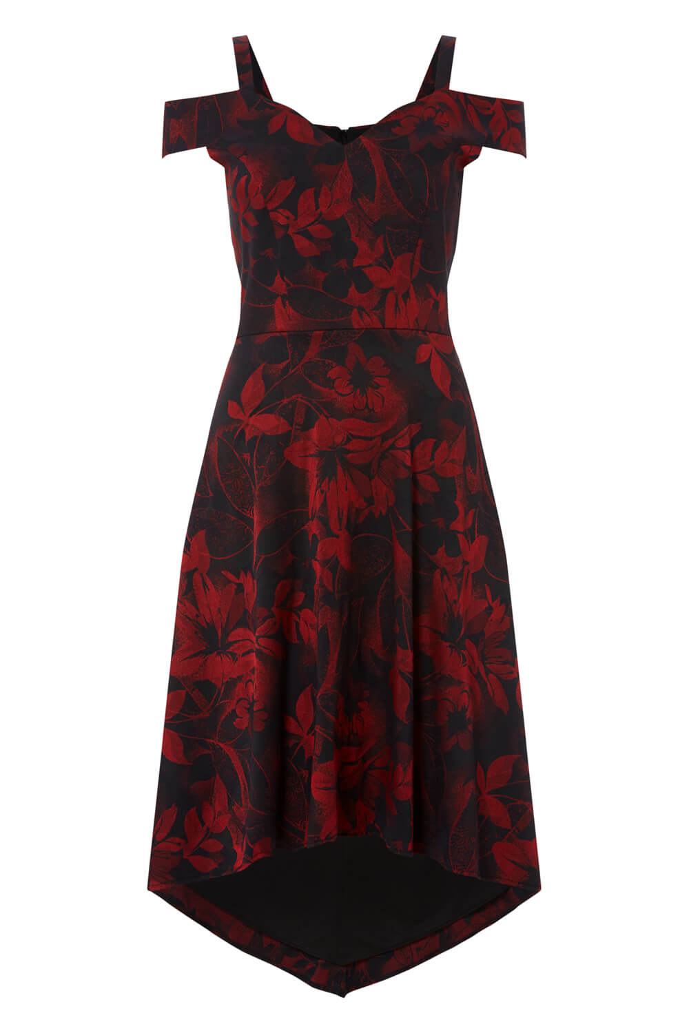 Black Floral Fit and Flare Dress, Image 4 of 4