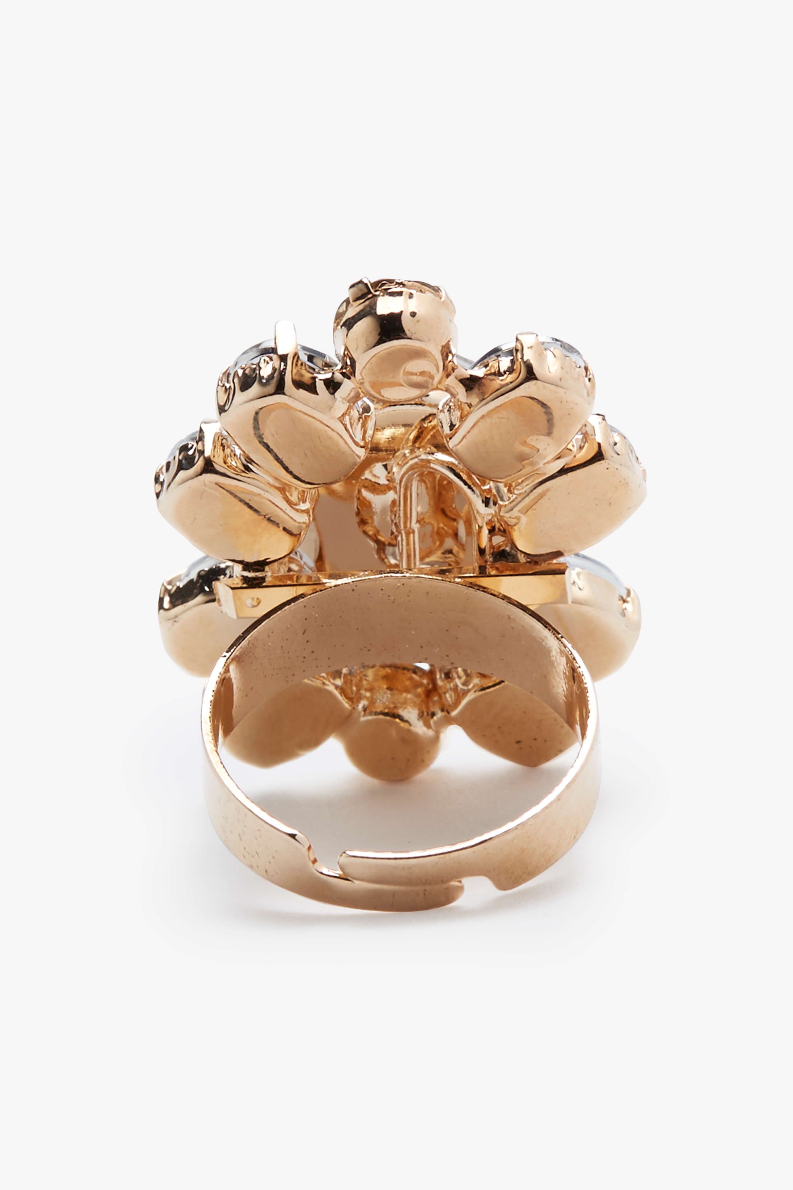 Statement Adjustable Flower Gem Ring in Multicoloured - Roman Originals UK