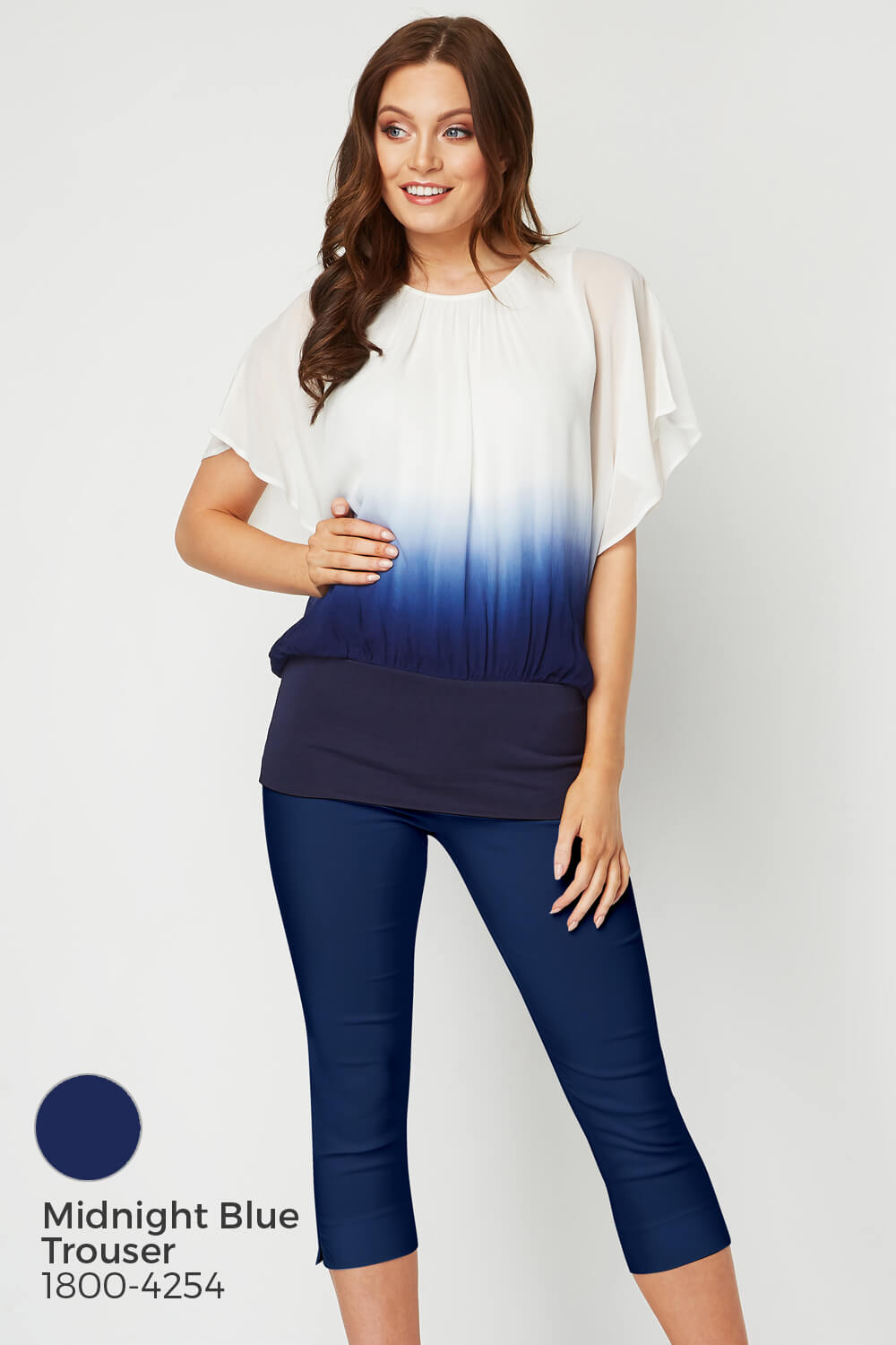 Navy  Ombre Batwing Top, Image 8 of 8
