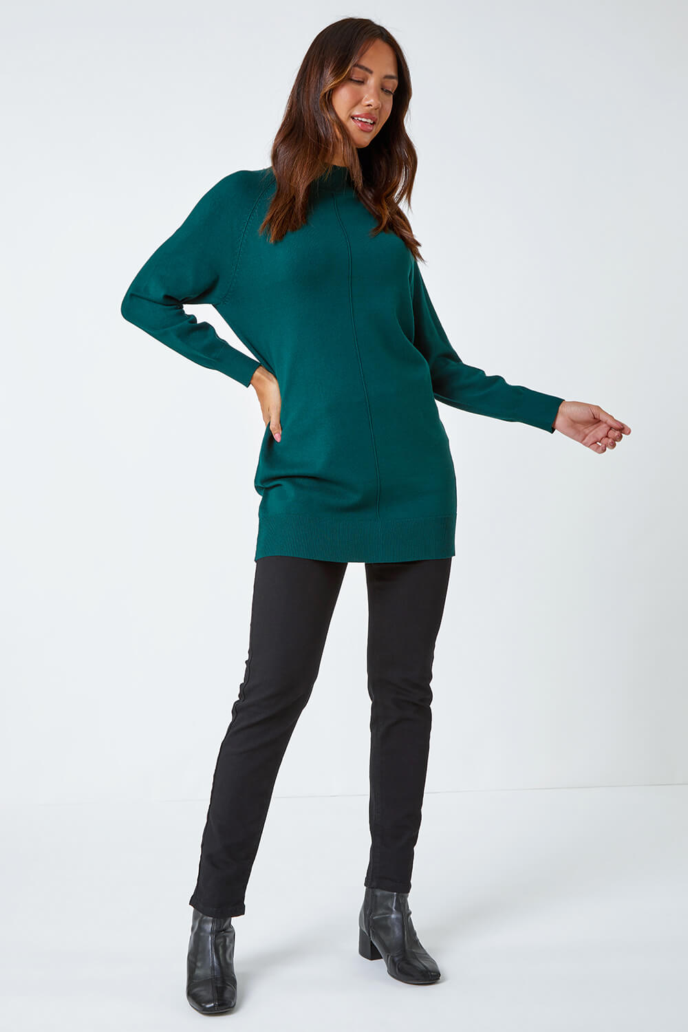 Emerald High Neck Tunic Jumper Roman UK