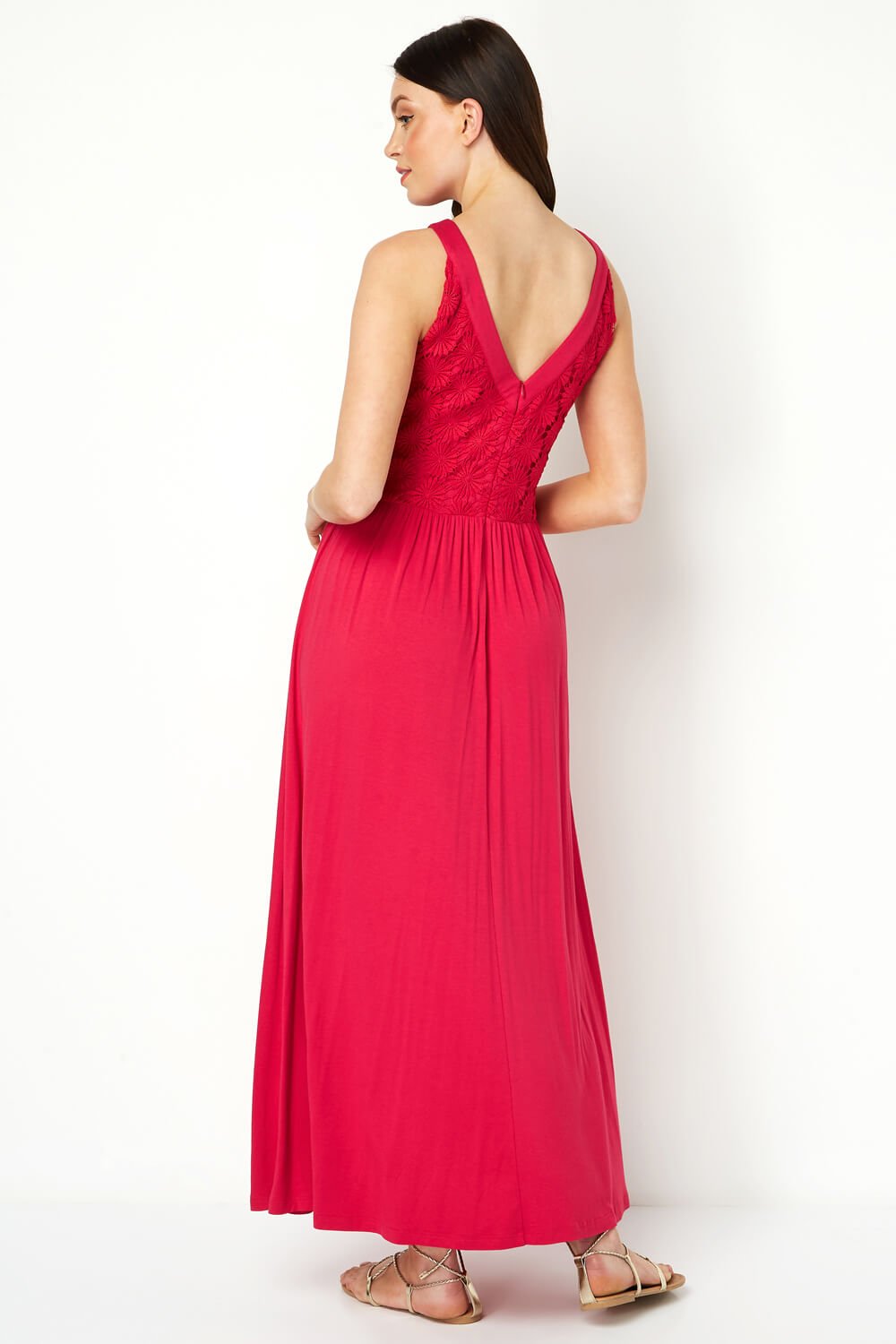 PINK Lace Bodice Jersey Maxi Dress, Image 2 of 4