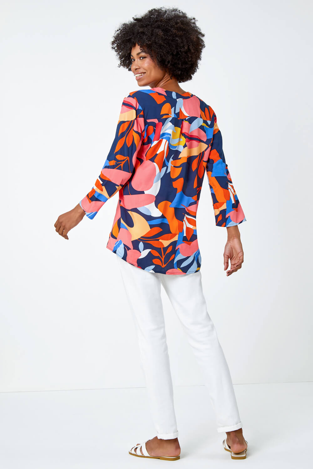 CORAL Abstract Print Oversized Shirt, Image 3 of 5