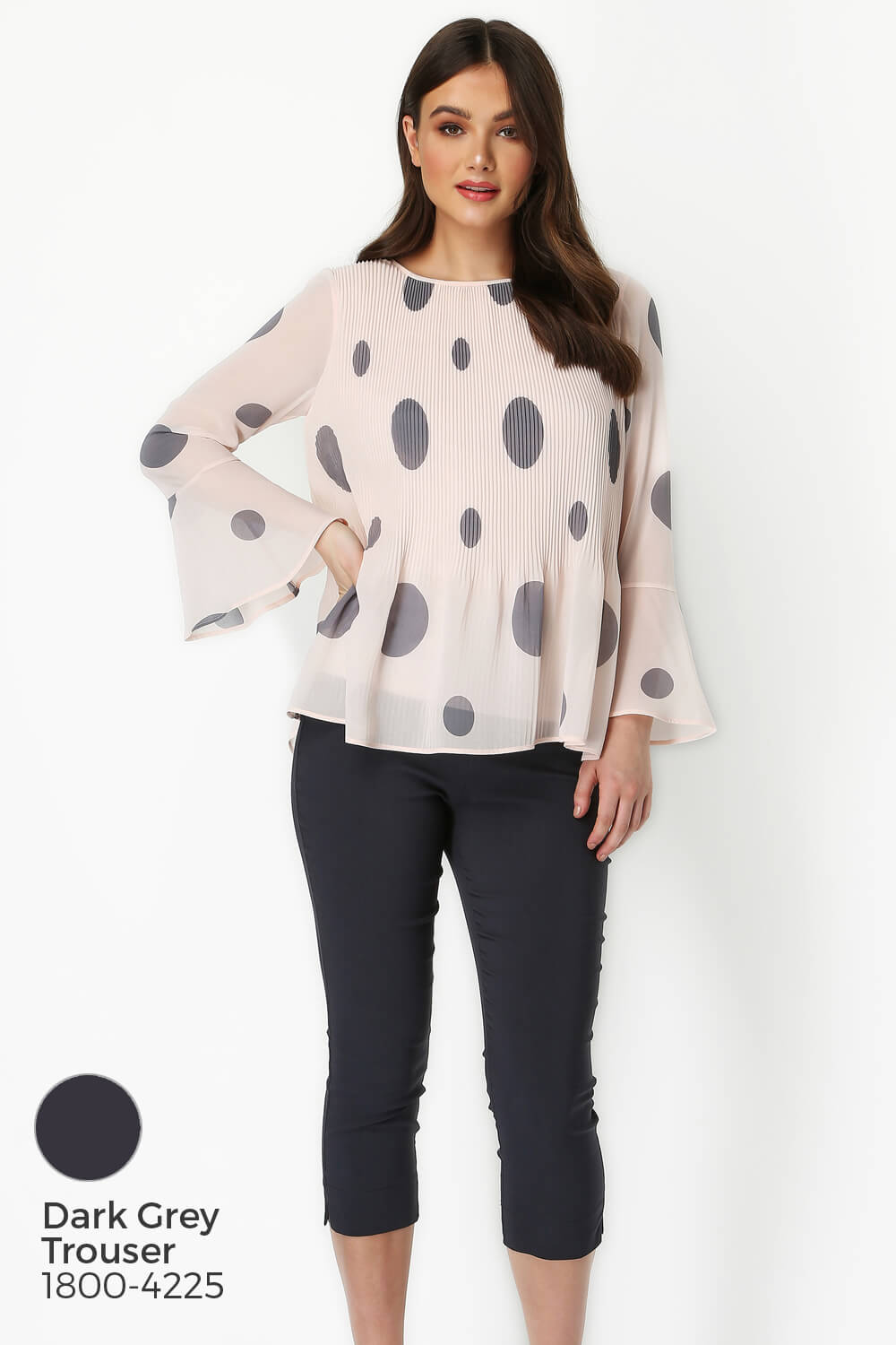 PINK Spot Print Pleated top , Image 5 of 8