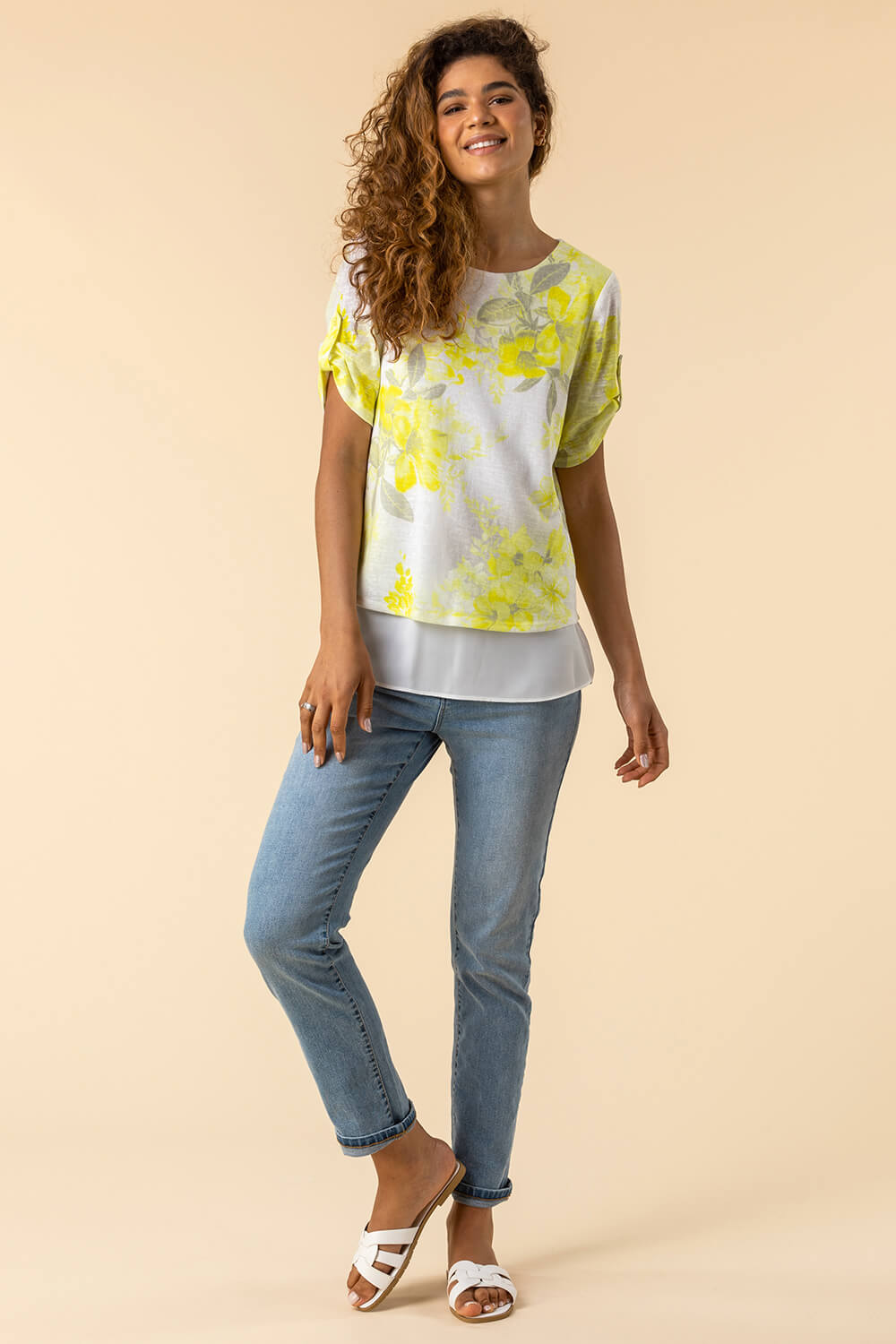 Floral Print Double Layer Top