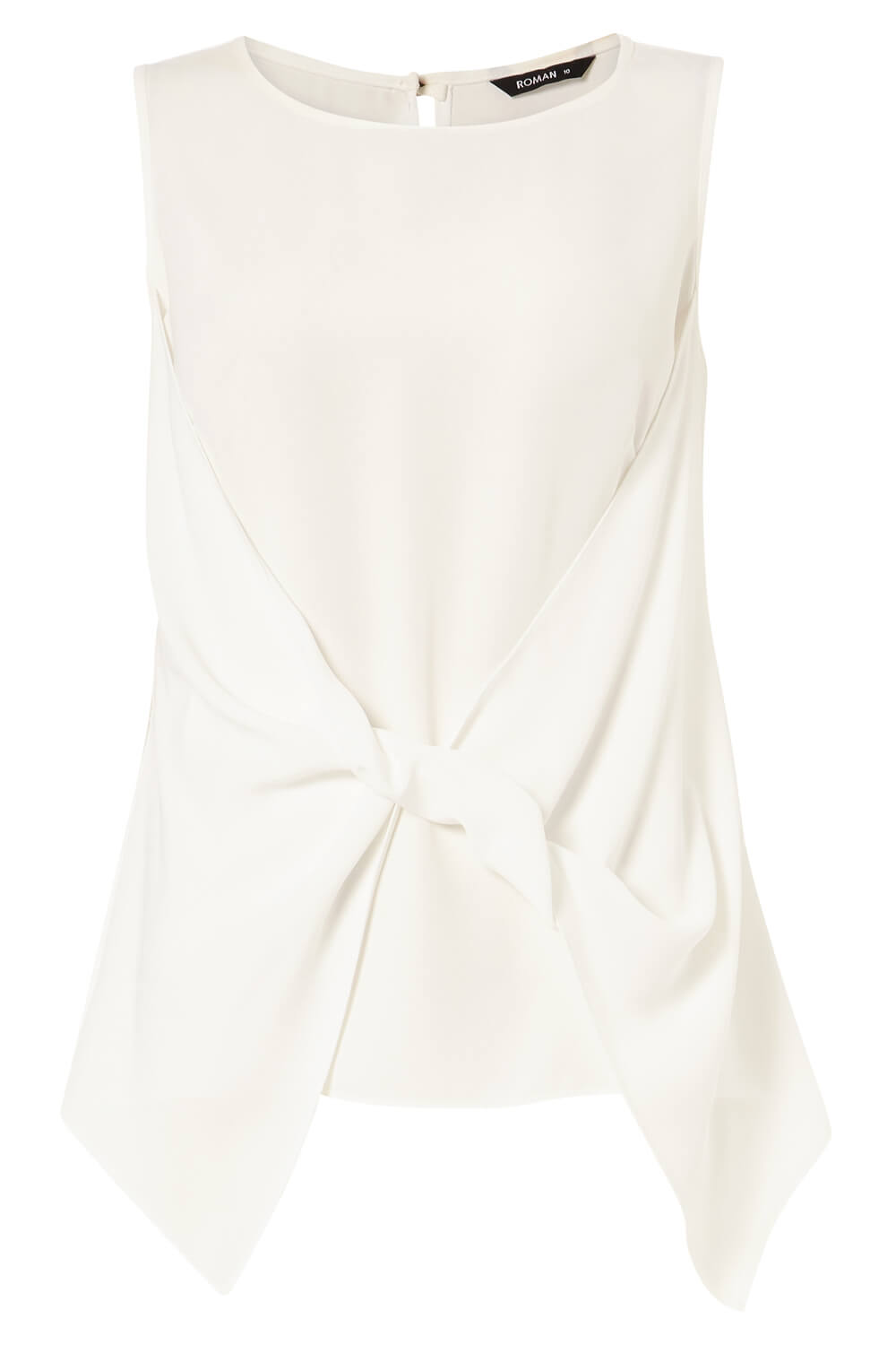Ivory  Sleeveless Twist Front Top, Image 5 of 5