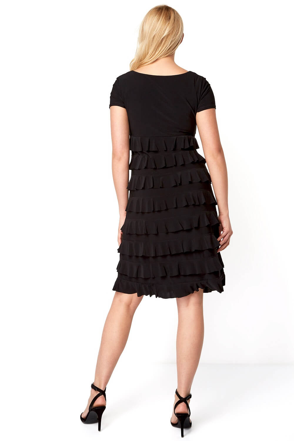 Black  Frill Tiered Dress, Image 3 of 4