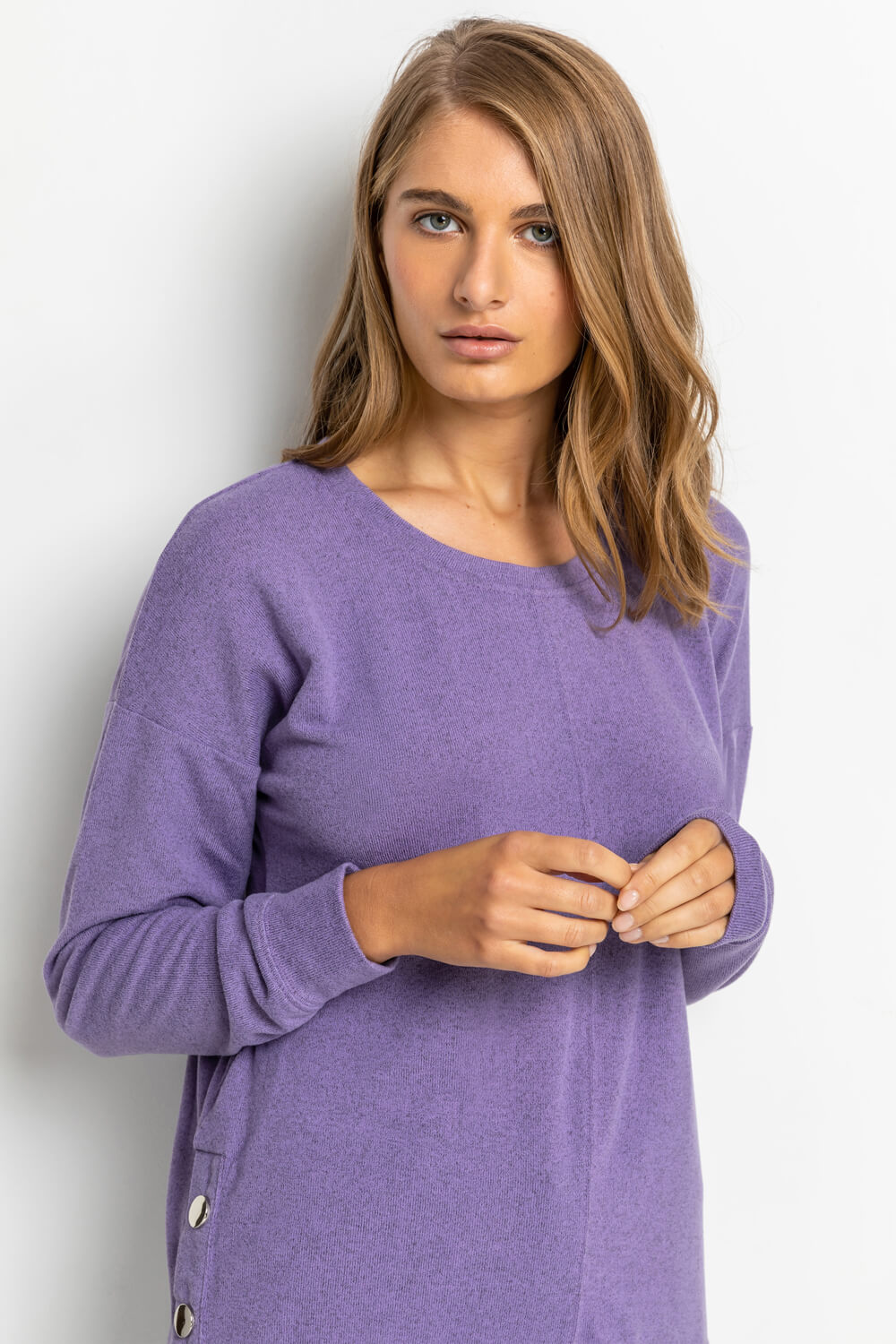 Button Side Detail Jersey Top