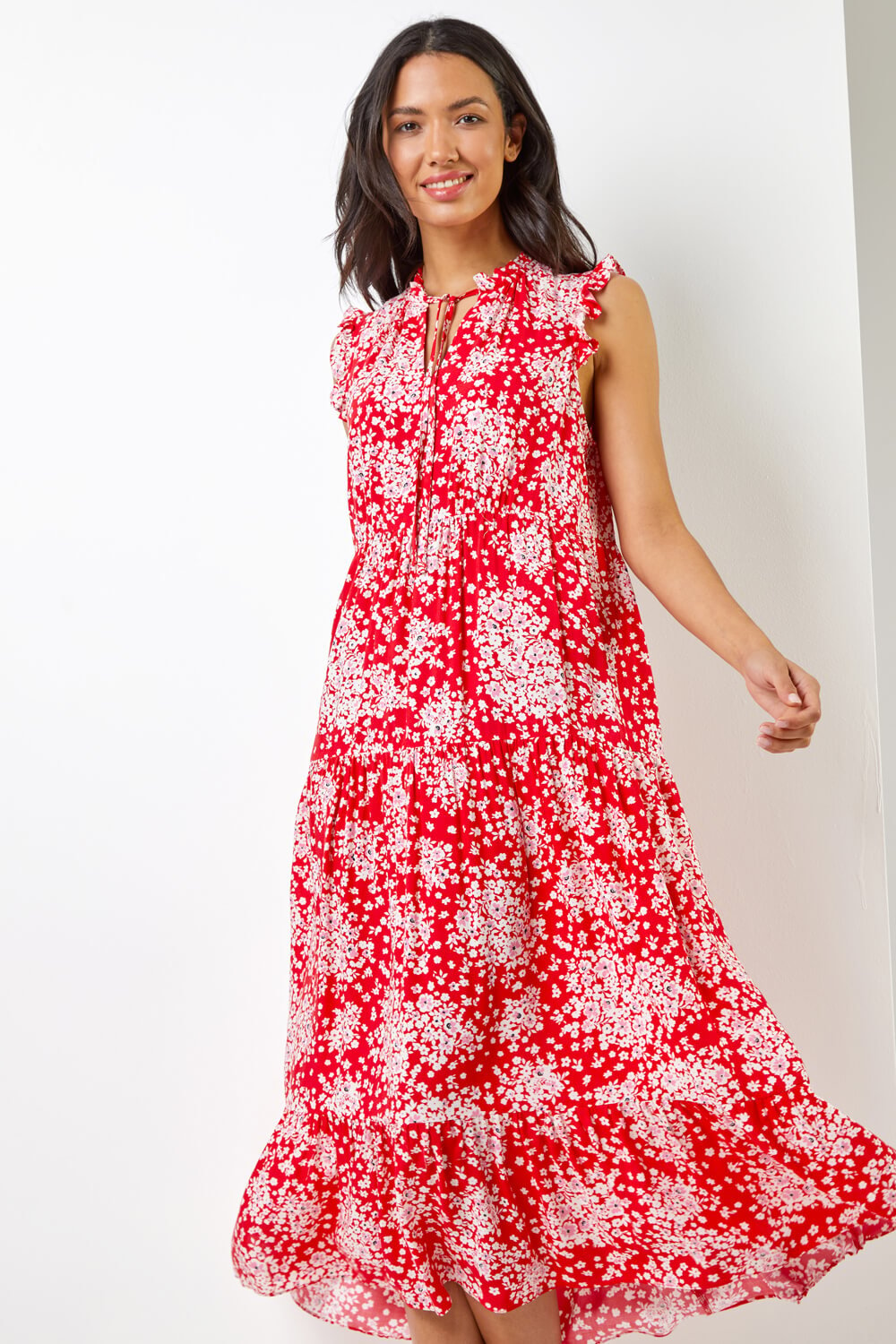 small print maxi dress