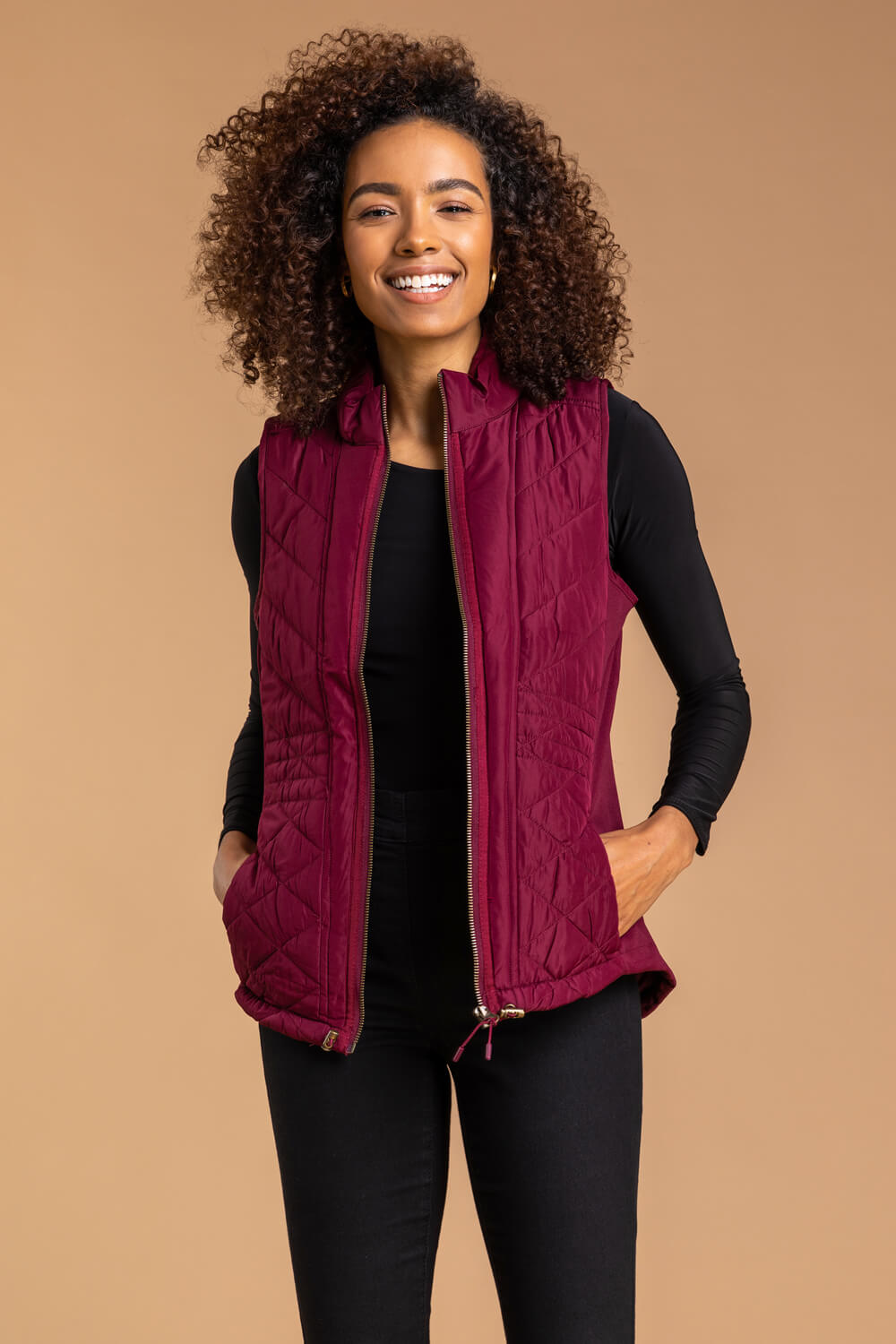 Quilted High Neck Gilet