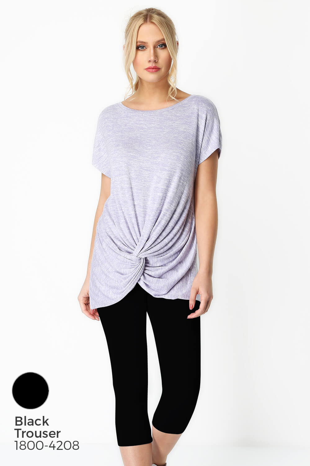 Lilac Knot Front Short Sleeve Top, Image 8 of 8