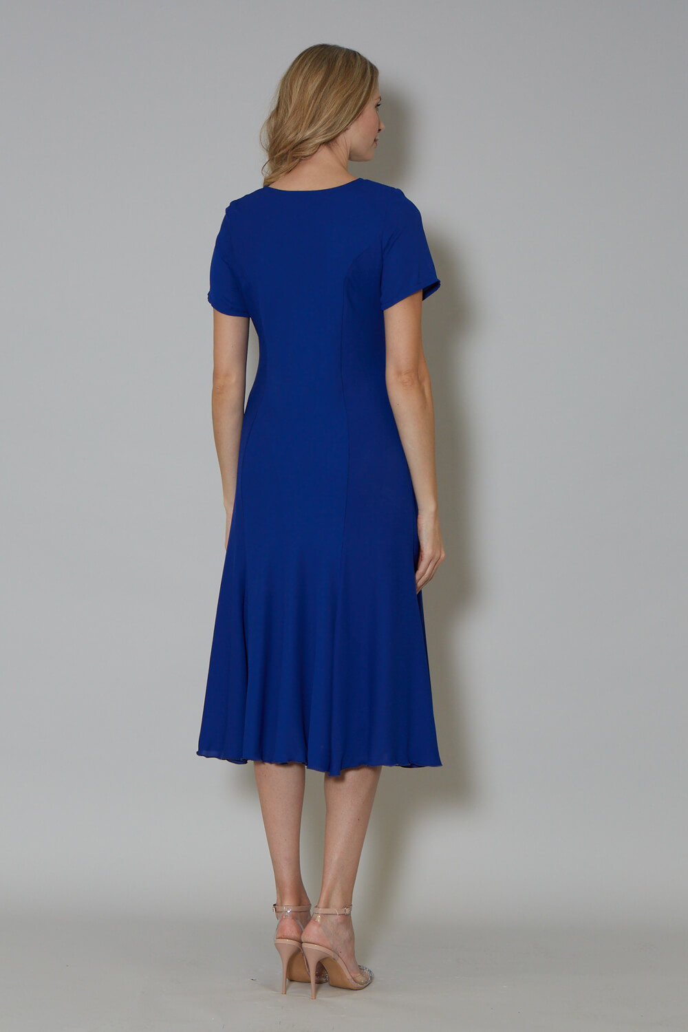 Royal Blue Julianna Georgette Fit and Flare Dress, Image 2 of 4