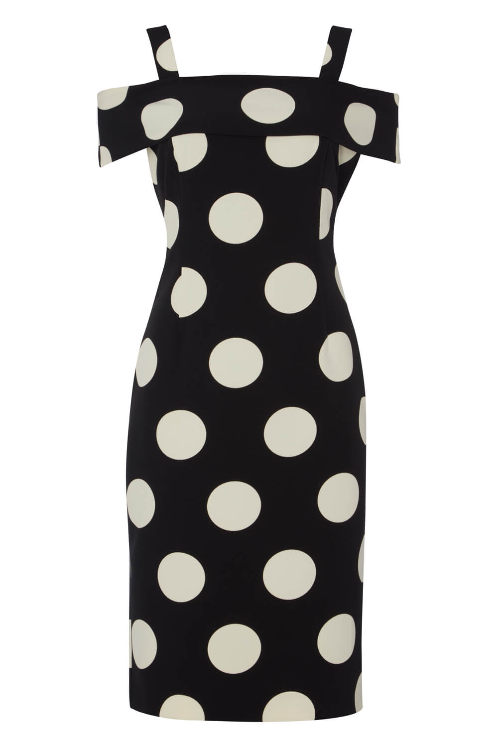 Black Polka Dot Bardot Dress, Image 6 of 6