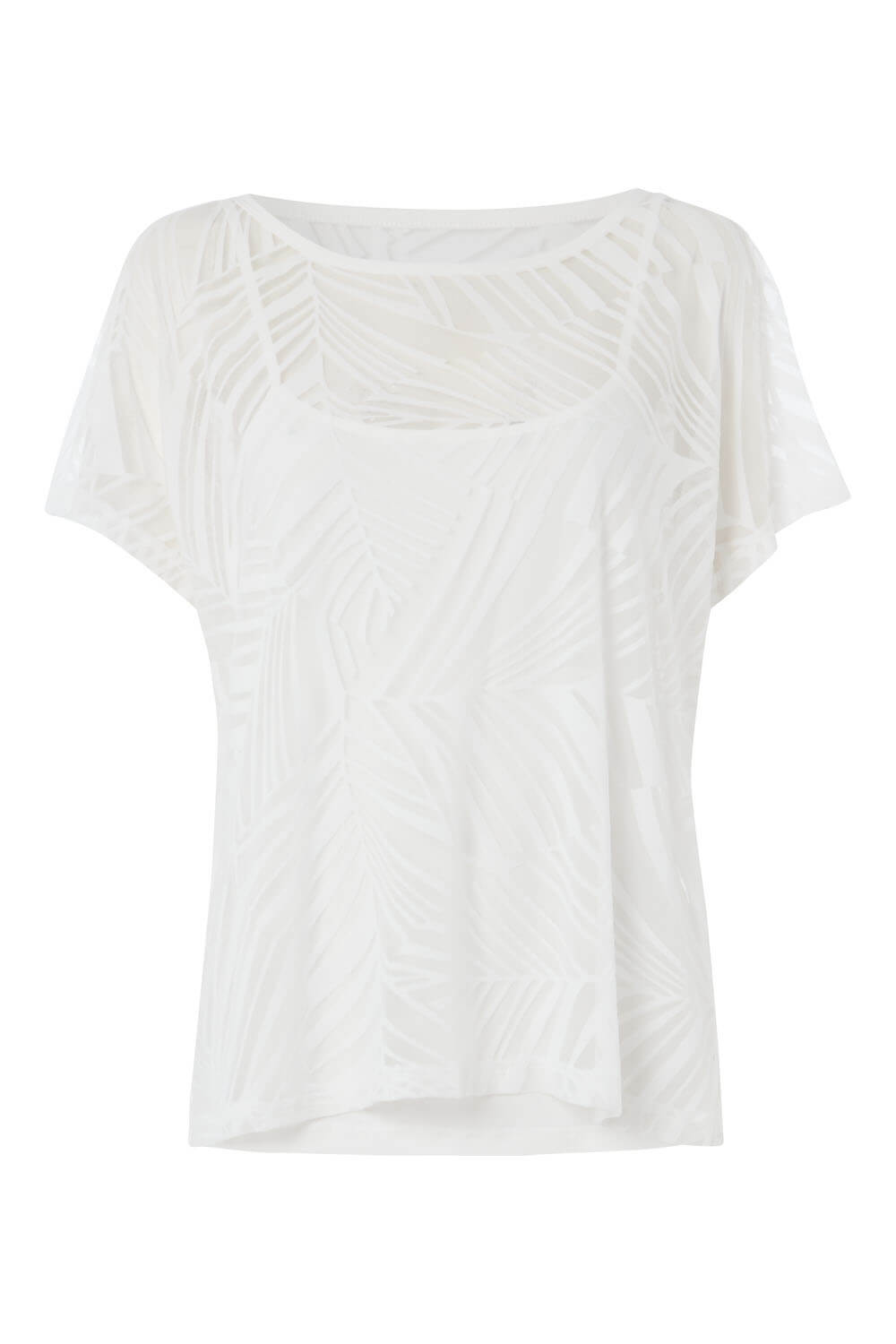 Ivory  Burnout Overlay Top, Image 4 of 8