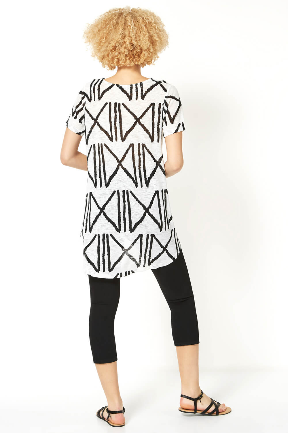 Ivory  Graphic Line Print T-Shirt, Image 3 of 5