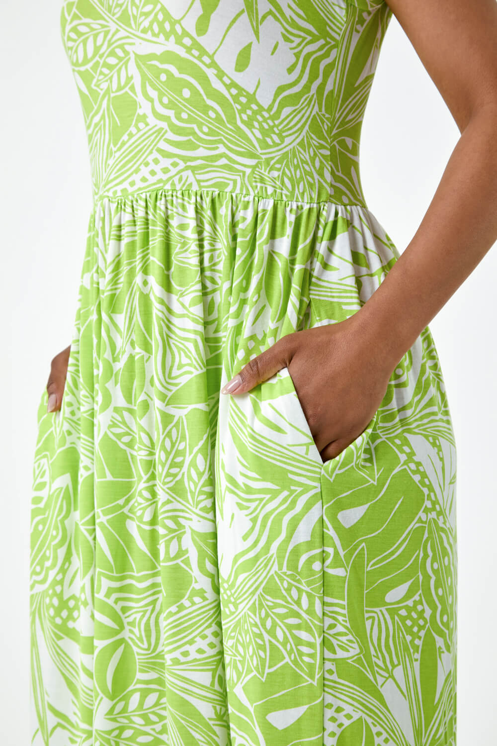 Lime Petite Tropical Stretch Jersey Pocket Dress, Image 4 of 4