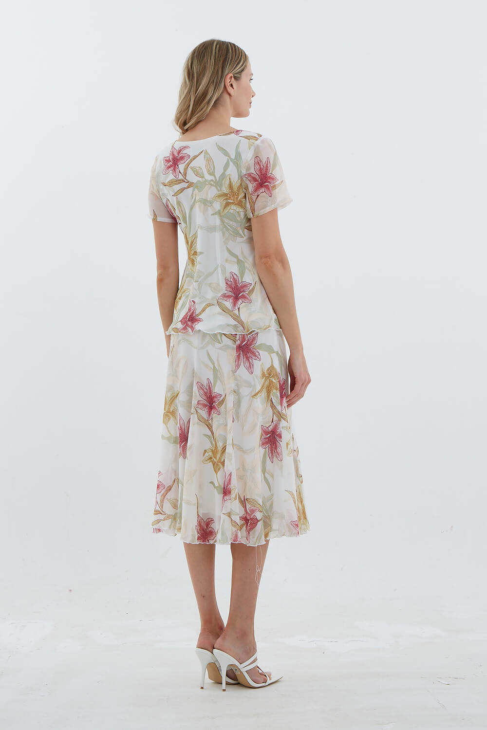 Ivory  Julianna Lily Chiffon Panel Skirt, Image 2 of 4