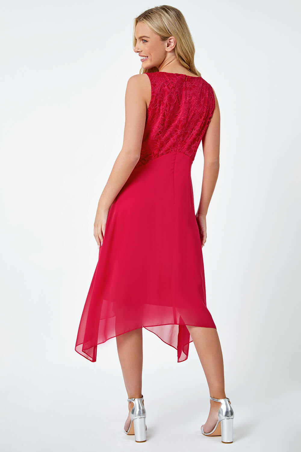 CERISE Petite Lace Bodice Dress , Image 3 of 5