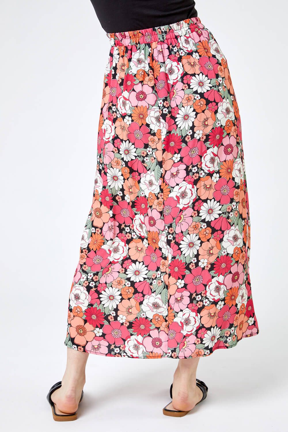 CORAL Petite Floral Print A-Line Skirt, Image 2 of 4
