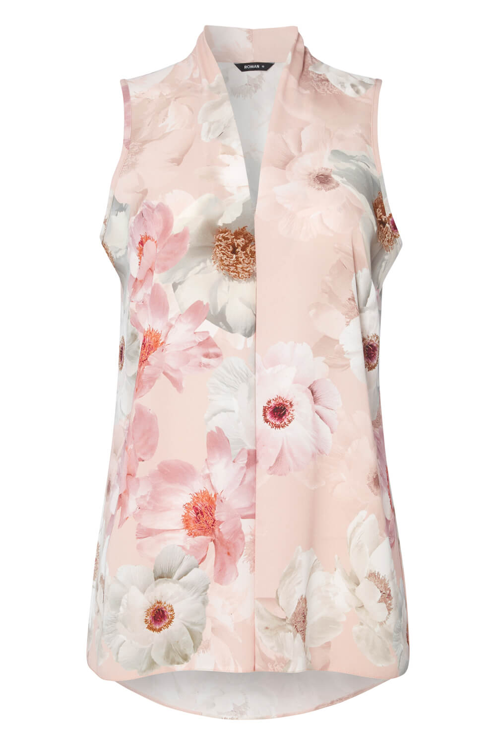 Light Pink Floral Print Pleat Top, Image 4 of 4