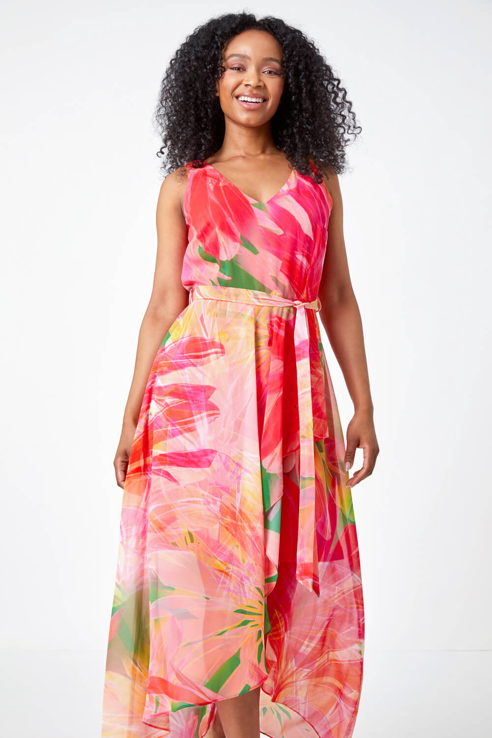 PINK Petite Sleeveless Floral Print Maxi Dress, Image 2 of 5