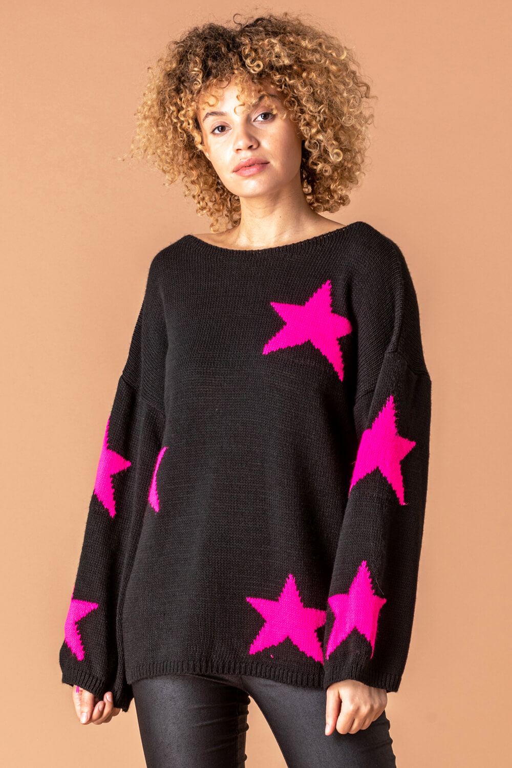 One Size Knitted Star Lounge Jumper