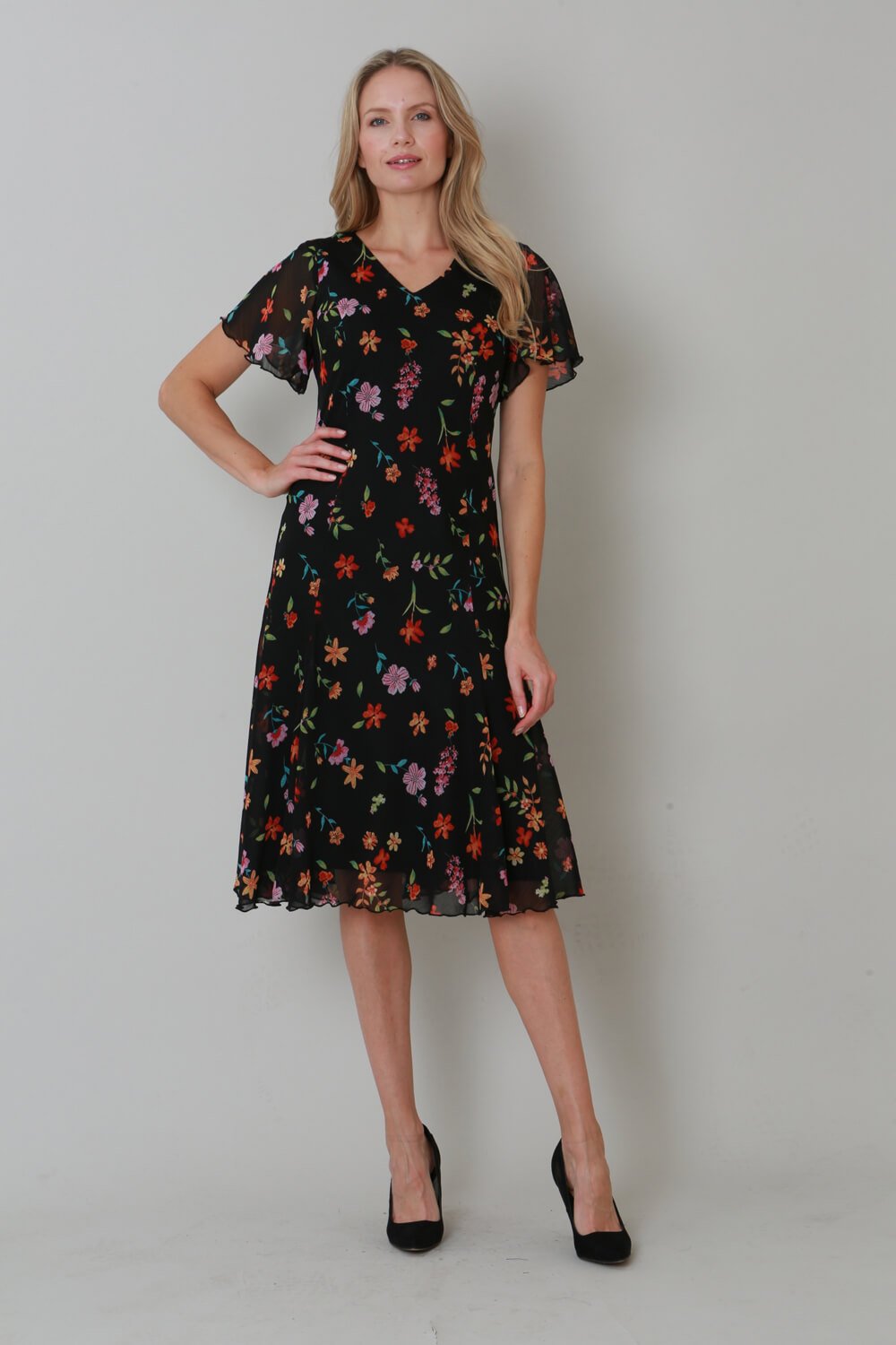 Julianna Ditsy Floral Print Dress