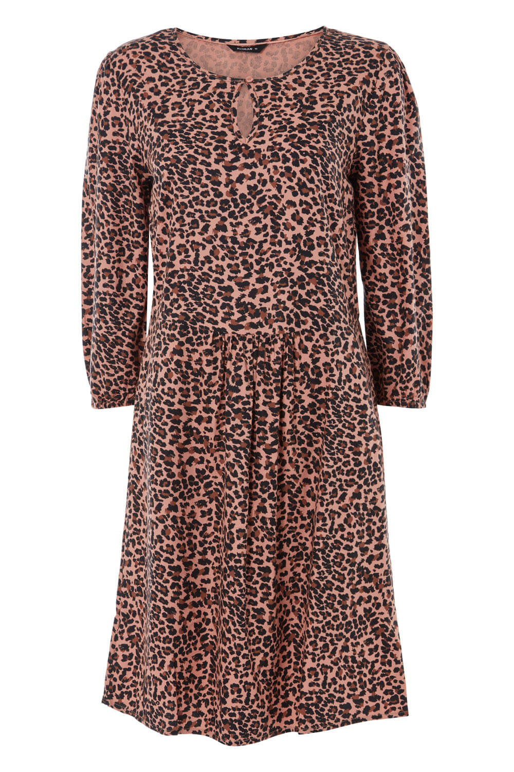 PINK Animal Print 3/4 Sleeve Tunic Dress, Image 4 of 4