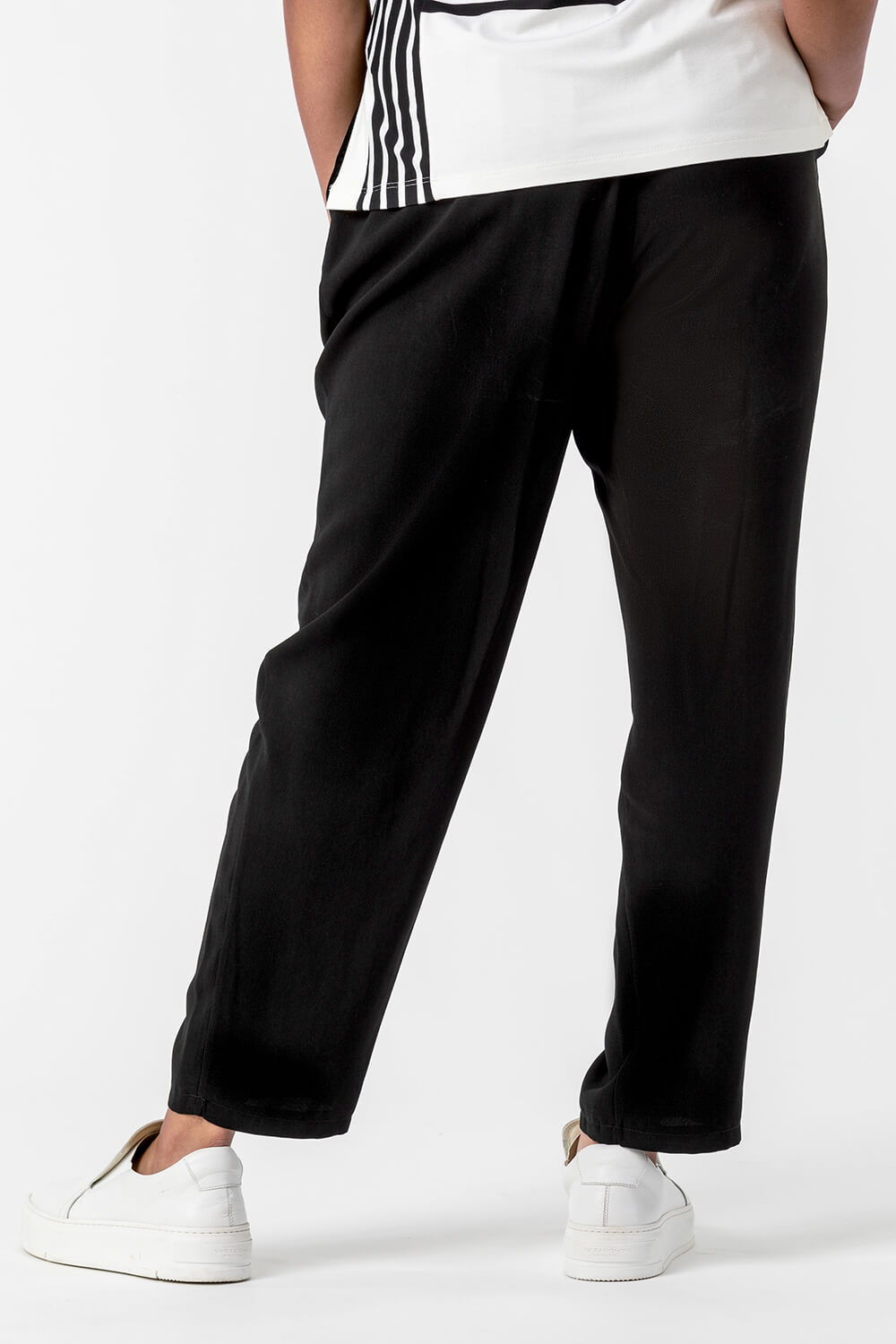 Black Curve 29" Tie Front Joggers, Image 5 of 5