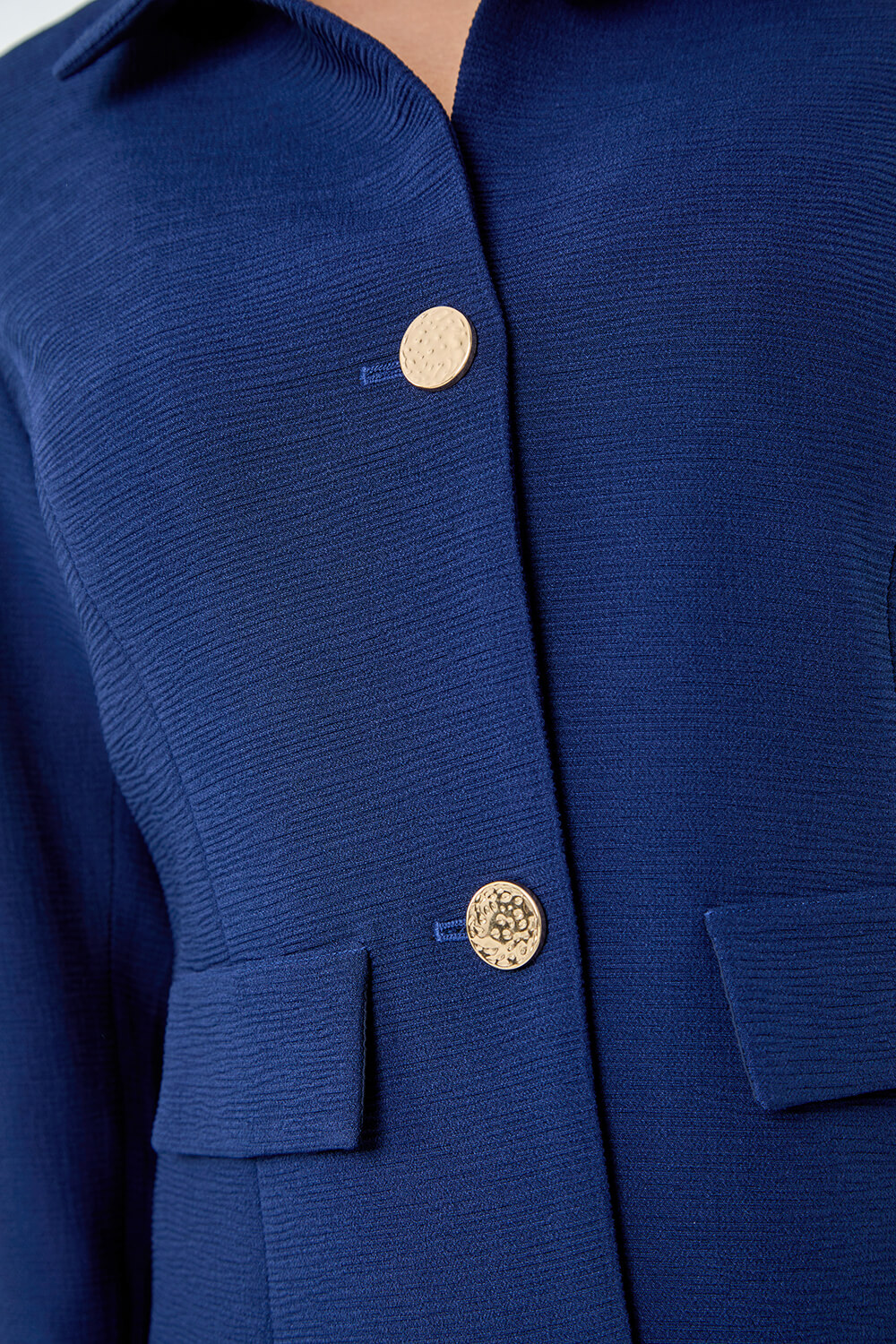 Navy  Textured Button Detail Jacket, Image 5 of 5