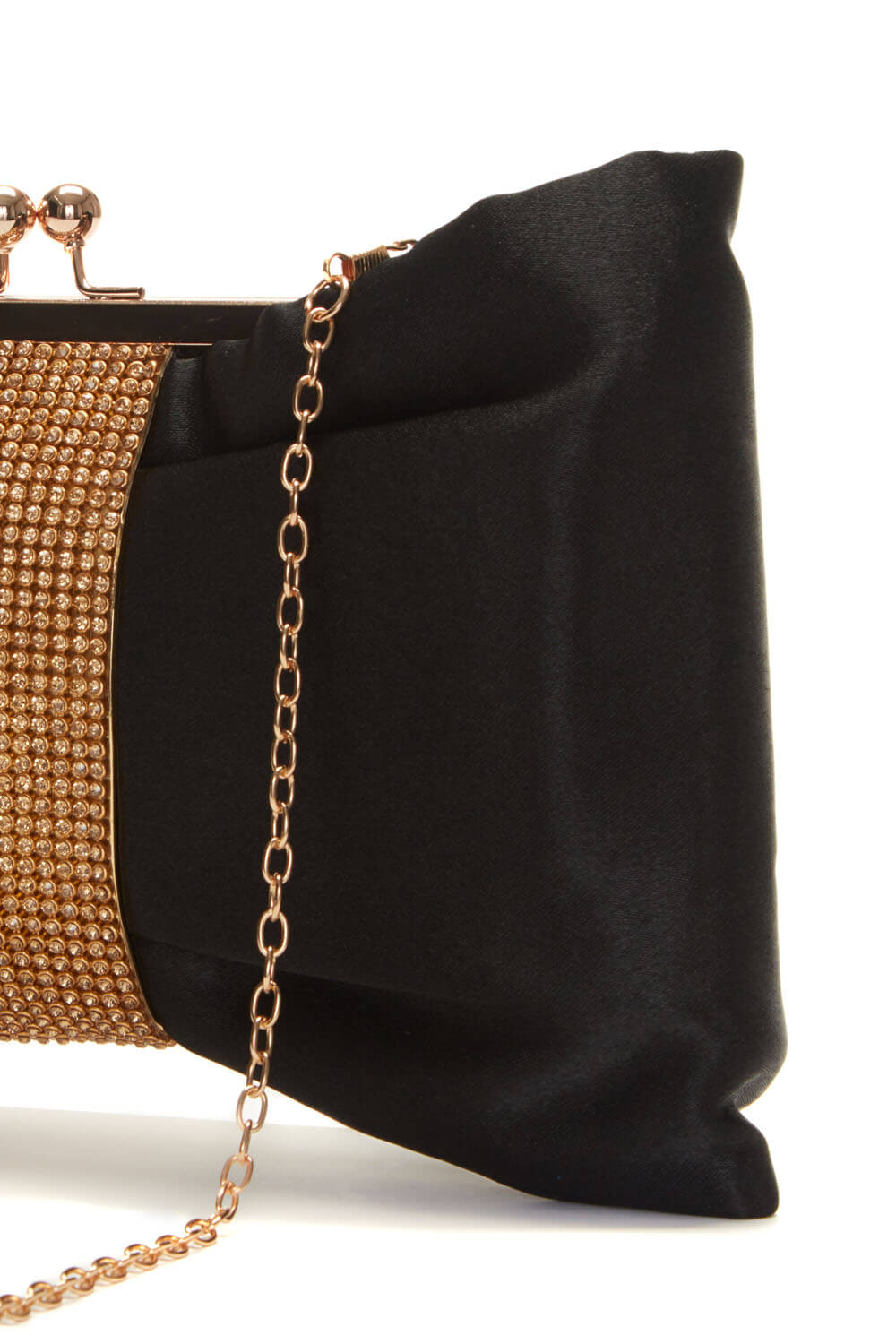 Black Diamante Embellished Bow Clutch Bag, Image 4 of 4