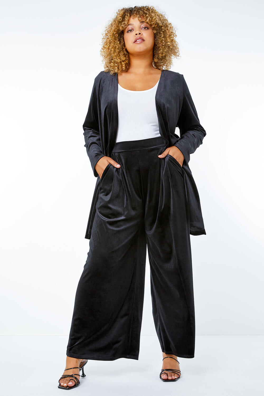 ASOS DESIGN oversized tapered trousers in velvet look | ASOS