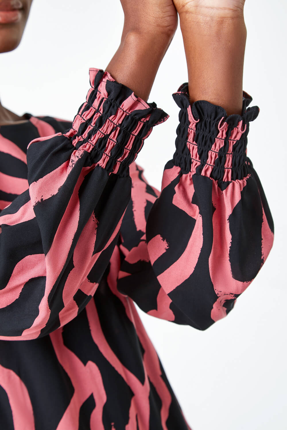 Rose Abstract Line Print Swing Dress, Image 5 of 5