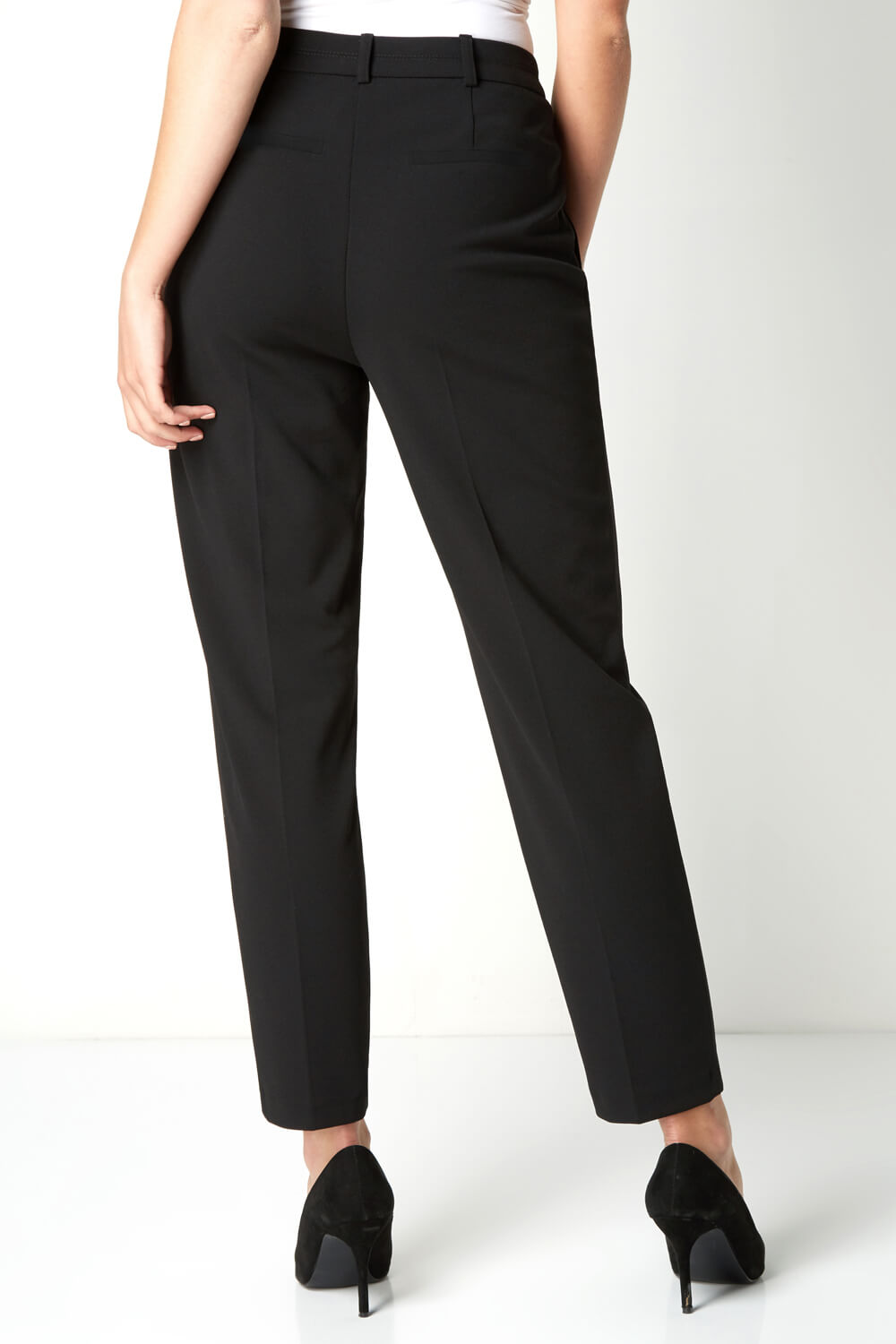 Black Straight Leg Zip Pocket Trousers, Image 2 of 4